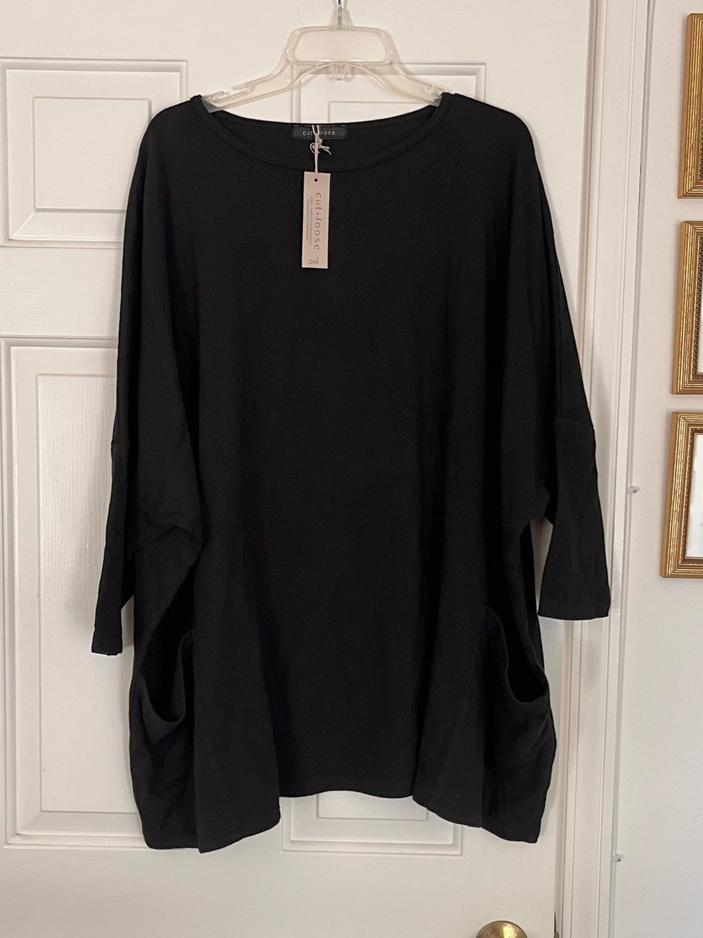 Cut Loose One Size Black Tunic Top NWT